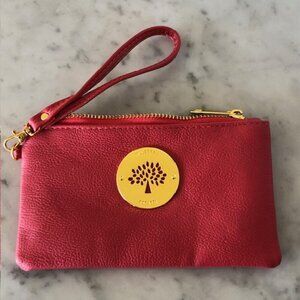 MULBERRY Pink Coral Zip Top Wristlet Pouch